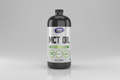 Bottle of MCT oil with Now Sports label on a white background