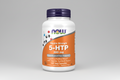 Supplement bottle labeled '5-HTP 200 mg' with Now brand on a white background