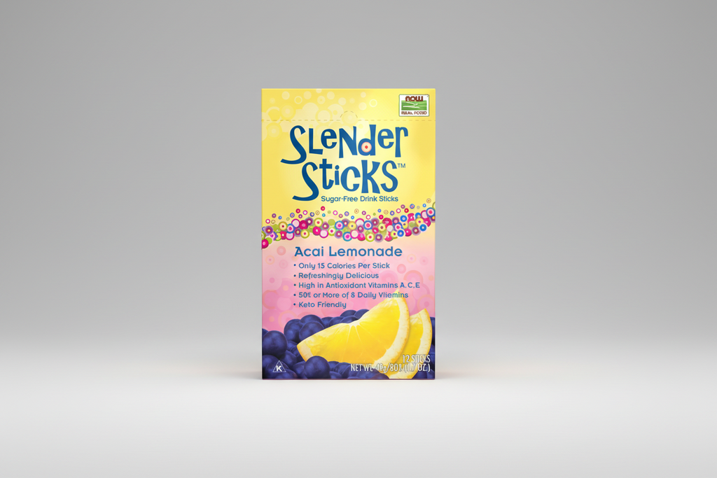 Box of Slender Sticks Acai Lemonade flavor on a white background
