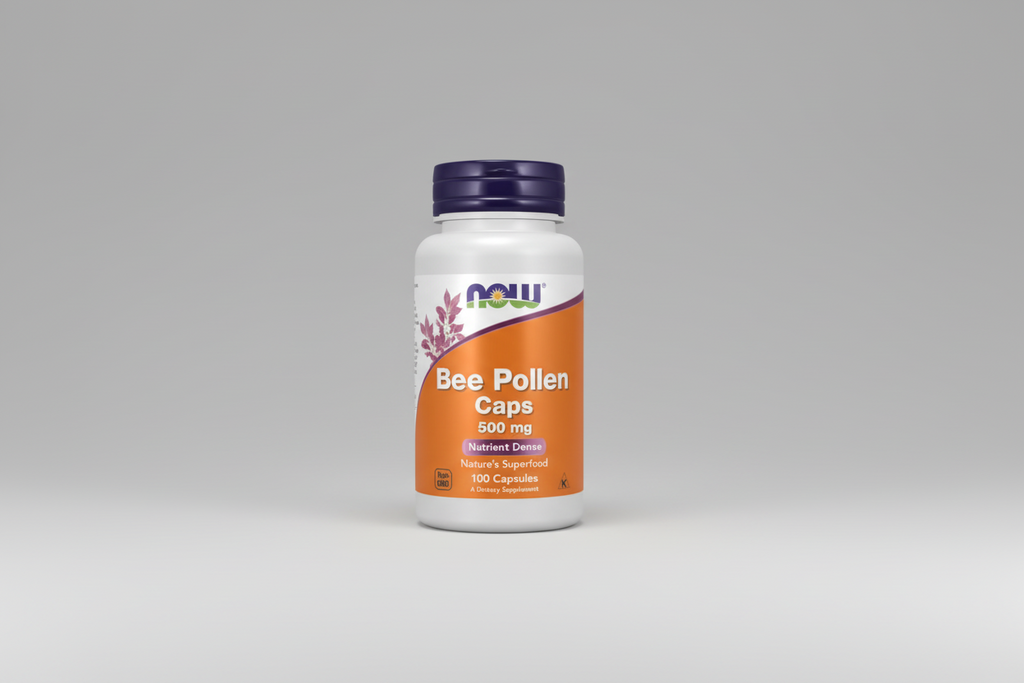 NOW Foods Bee Pollen 500 mg 100 Capsules bottle