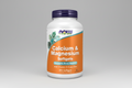 Supplement bottle labeled 'Calcium & Magnesium Softgels' by NOW on a white background