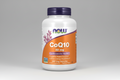 Supplement bottle labeled 'CoQ10 30 mg' with NOW brand on a white background