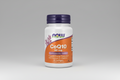 Supplement bottle labeled 'CoQ10 50 mg' with Now brand on a white background