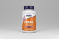 Supplement bottle labeled 'DMAE' with Now brand on a white background