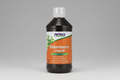 Bottle of NOW Elderberry Liquid supplement with a black and orange label.