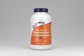 Supplement bottle labeled 'Extra Strength Glucosamine & Chondroitin' with NOW brand on a white background