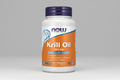Krill oil supplement bottle with NOW brand on a white background