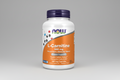 Supplement bottle of L-Carnitine 500 mg with Now brand on a white background