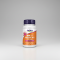 Supplement bottle labeled 'MK-7 Vitamin K-2' with Now brand on a white background