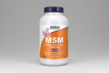 MSM supplement bottle with Now brand on a white background