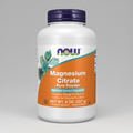 Supplement bottle labeled 'Magnesium Citrate Pure Powder' by NOW on a white background