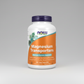 Supplement bottle labeled 'Magnesium Transporters' with NOW brand on a white background