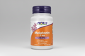 Melatonin supplement bottle with NOW brand on a white background