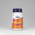 Supplement bottle labeled 'Methyl B-12' with Now brand on a white background