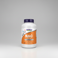 Supplement bottle labeled 'NAC 600 mg' with Now brand on a white background