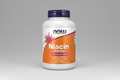 Supplement bottle labeled 'Niacin 500 mg' by NOW on a white background