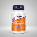 Supplement bottle labeled 'Double Strength Policosanol 20 mg' by NOW on a white background
