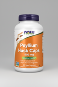 Psyllium Husk Capsule bottle with NOW label on a white background
