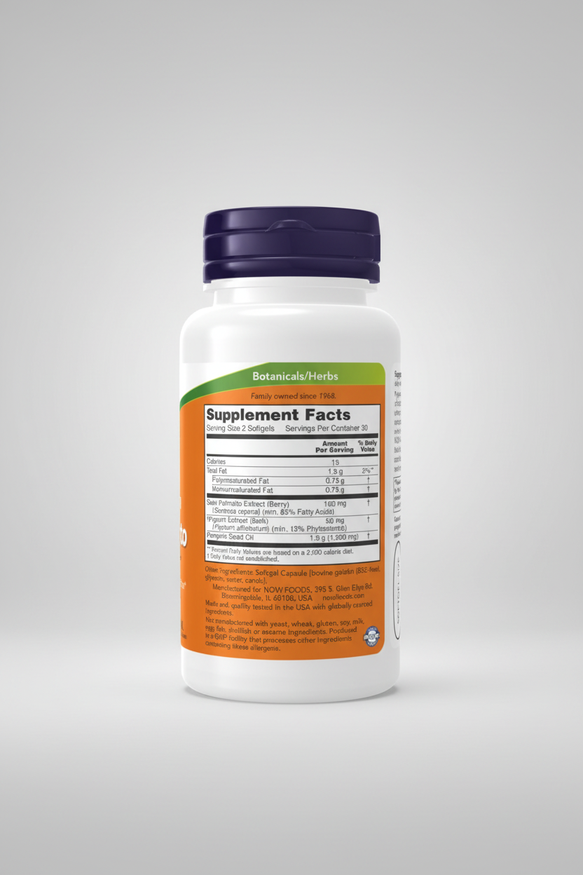 Supplement bottle with label showing supplement facts