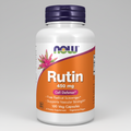 Supplement bottle labeled 'Rutin 450 mg' with Now brand on a white background