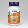 Supplement bottle labeled 'Selenium 100 mcg' by NOW on a white background