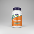 Supplement bottle labeled 'Selenium 200 mcg' by NOW on a white background
