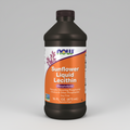 Bottle of NOW Sunflower Liquid Lecithin on a white background