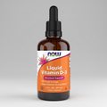 Bottle of NOW Liquid Vitamin D-3 on a white background