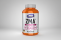 Supplement bottle labeled 'ZMA Sports Recovery' by NOW Sports on a white background