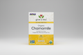 Box of NOW Organic Chamomile tea with branding and product details.