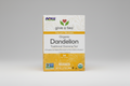 Box of NOW Organic Dandelion Traditional Cleansing Tea with branding and product details.