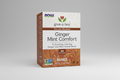 Box of 'Ginger Mint Comfort' tea bags with Now brand logo.