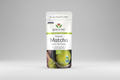 Package of NOW Organic Matcha Green Tea Powder with a wooden spoon and bowl of matcha.