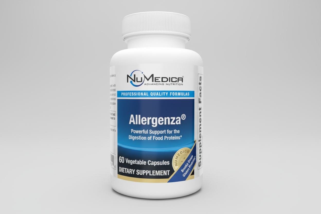 NuMedica Allergenza dietary supplement bottle on a white background