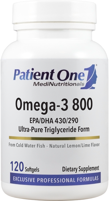 Patient One Omega-3 800 mg 120 Softgels - front product image
