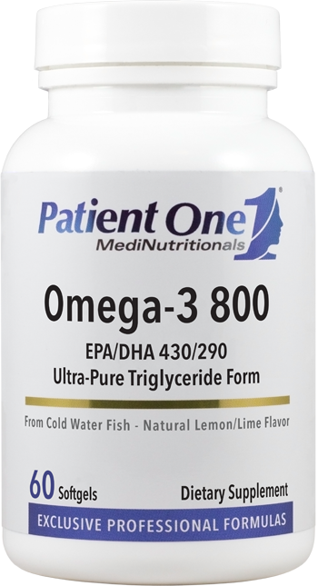 Patient One Omega-3 800 mg 60 Softgels - front product image