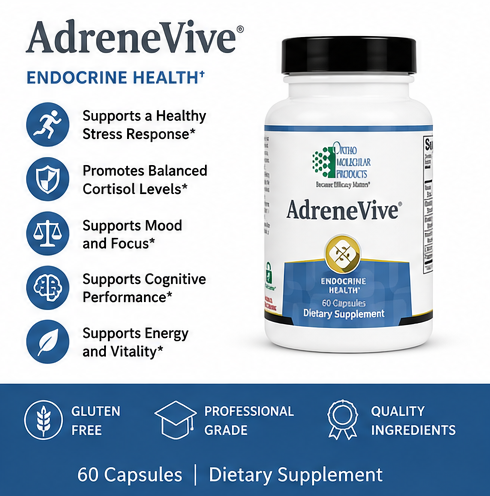 Ortho Molecular Products AdreneVive 60 Capsules – adrenal support supplement capsules