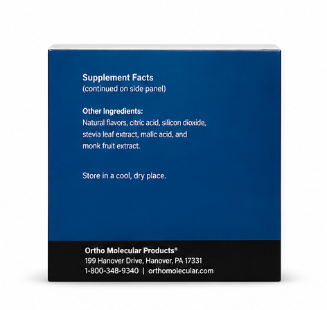 Ortho Molecular Products Alpha Base Premier 30 Packs – supplement facts panel