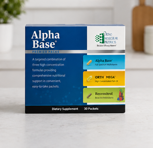 Ortho Molecular Products Alpha Base Premier 30 Packs – lifestyle image