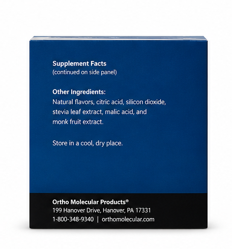 Ortho Molecular Products Alpha Base Premier 60 Packs – supplement facts panel