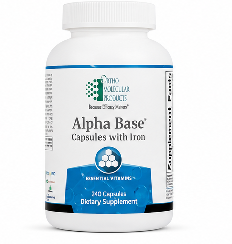 Ortho Molecular Products Alpha Base with Iron 240 Capsules – product overview