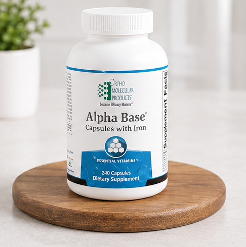 Ortho Molecular Products Alpha Base with Iron 240 Capsules – lifestyle image