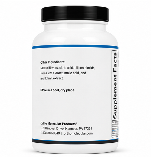 Ortho Molecular Products Alpha Base without Iron 120 Capsules – supplement facts panel