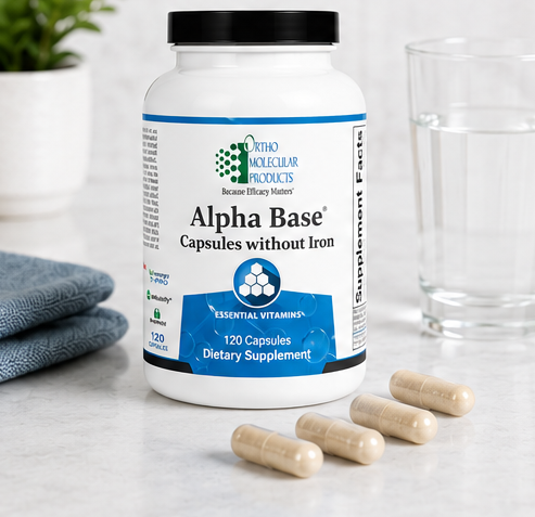 Ortho Molecular Products Alpha Base without Iron 120 Capsules – ingredient detail