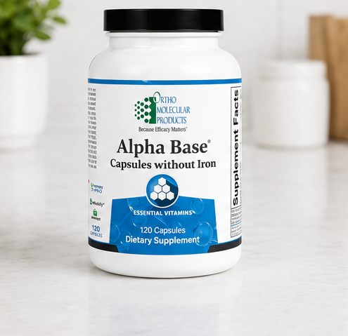 Ortho Molecular Products Alpha Base without Iron 120 Capsules – lifestyle image
