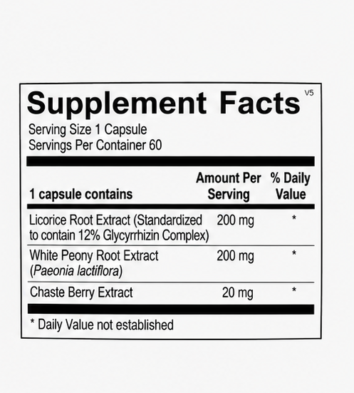 Ortho Molecular Balance 60 Capsules – supplement facts panel