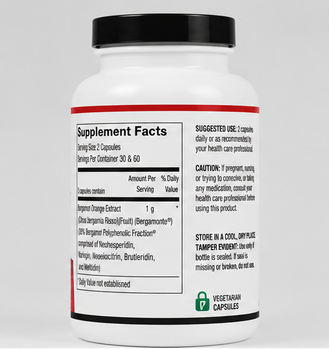 Ortho Molecular Products Bergamot BPF 120 Capsules – supplement facts panel