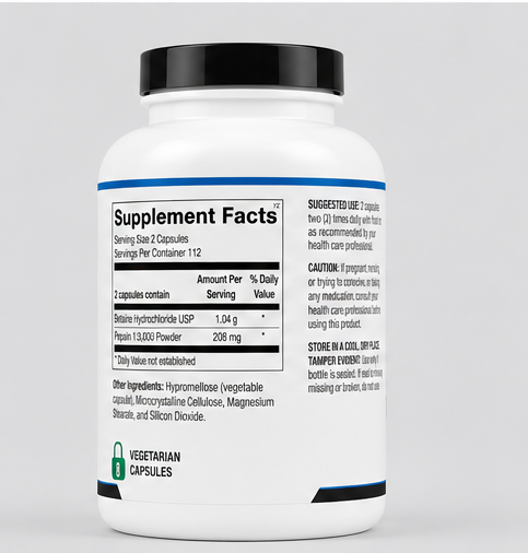 Ortho Molecular Products Betaine & Pepsin 225 Capsules – lifestyle image