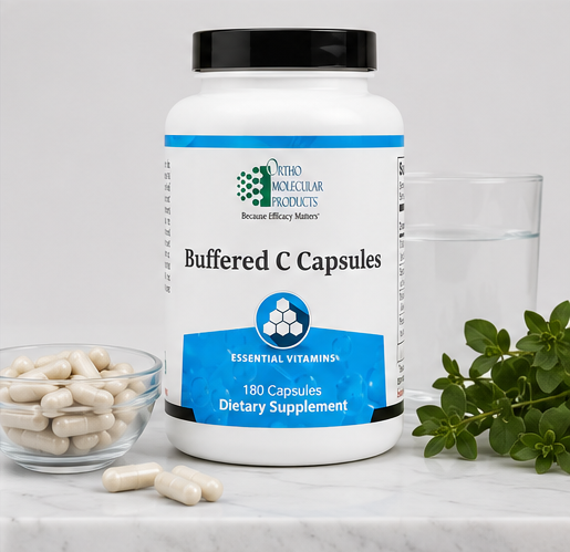 Ortho Molecular Products Buffered C 180 Capsules – buffered vitamin C supplement capsules