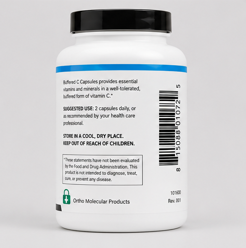 Ortho Molecular Products Buffered C 180 Capsules – ingredient detail